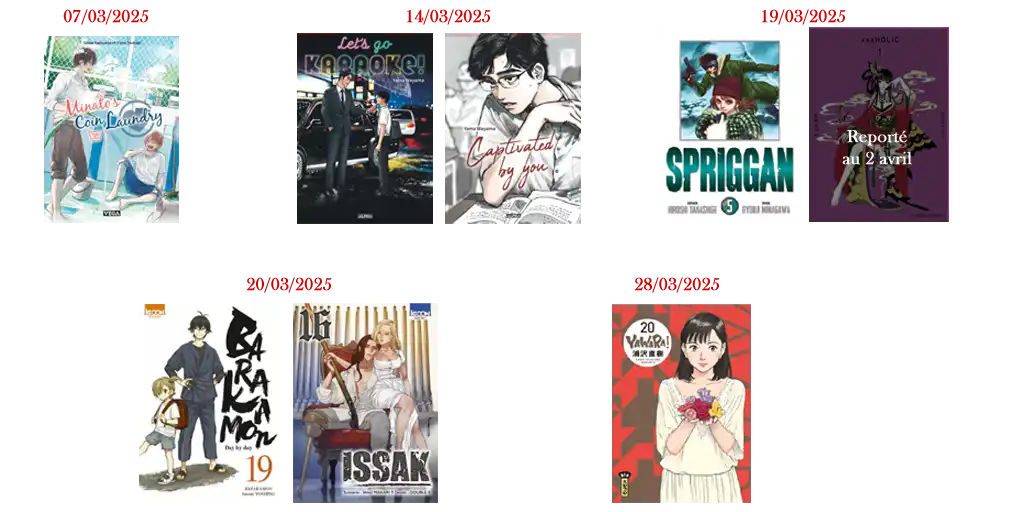 Planning manga de mars 2025 : ma sélection