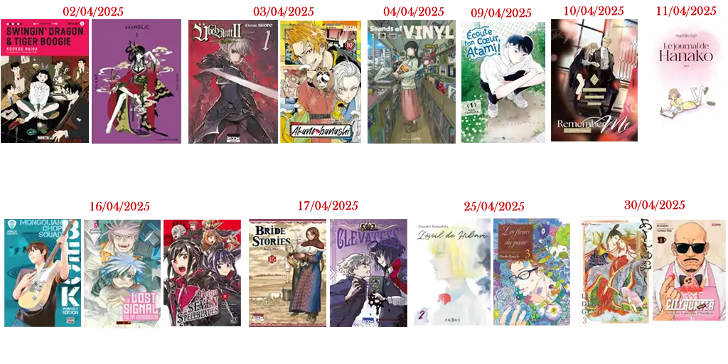 Planning mangas d'avril 2025 : ma sélection de titres