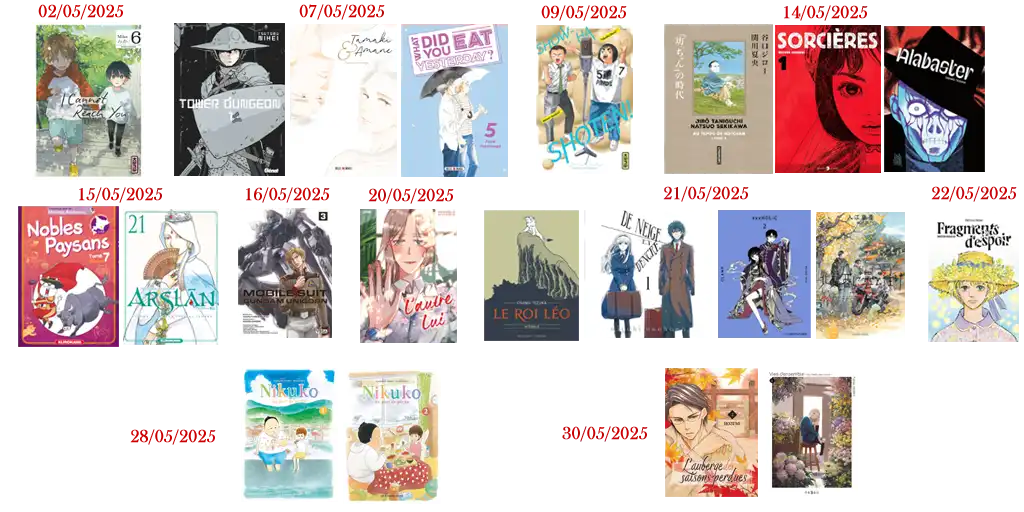 Planning mangas de mai 2025