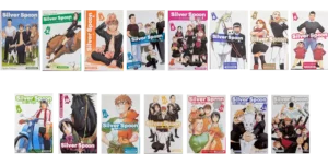 Couvertures des 15 tomes de Silver Spoon d'Hiromu Arakawa