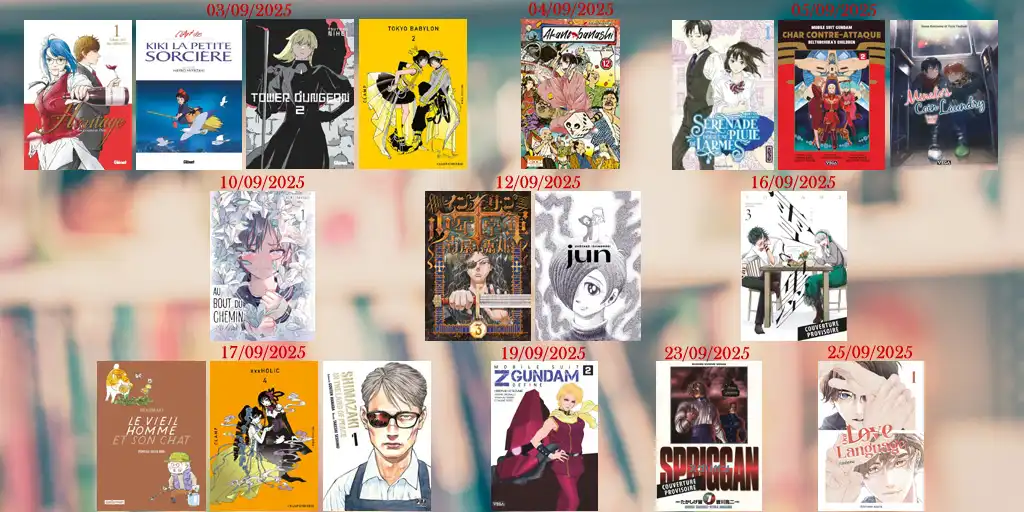 Sélection mangas dans le planning des sorties de septembre 2025