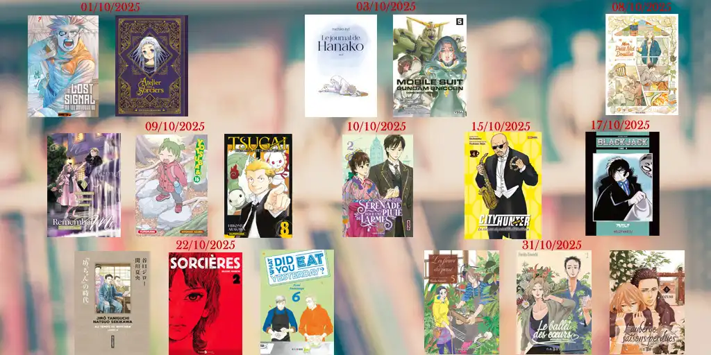 Sélection de mangas dans le planning d'octobre 2025
