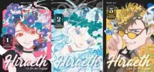 Couvertures des trois tomes de la série Hiraeth, la fin du voyage