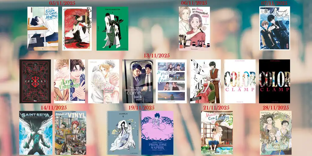 Sélection mangas dans le planning de novembre 2025 (mise à jour au 11 novembre)