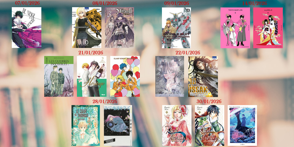 Sélection de mangas parmi le planning des sorties de janvier 2026