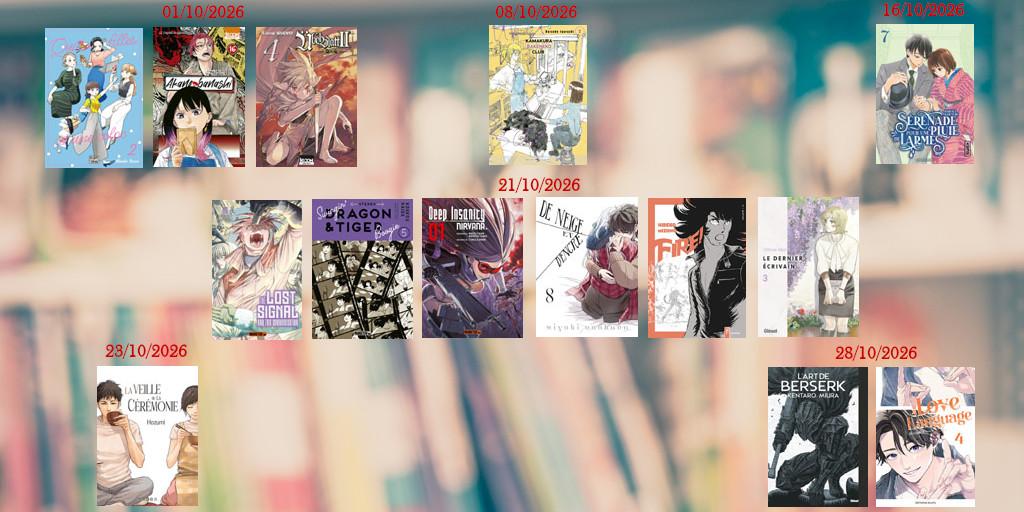 Sélection mangas dans le planning d'octobre 2026